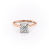 Cushion Cut Lab Diamond Engagement Ring With Hidden Halo