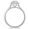 Cushion Cut Lab Diamond Halo Engagement Ring