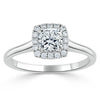 Cushion Cut Lab Diamond Halo Engagement Ring
