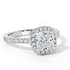 Cushion Cut Lab Diamond Halo Engagement Ring, Tiffany Design