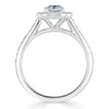 Cushion Cut Lab Diamond Halo Engagement Ring, Tiffany Style