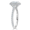 Cushion Cut Lab Diamond Halo Engagement Ring, Tiffany Style