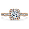 Cushion Cut Lab Diamond Halo Engagement Ring, Tiffany Style