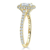 Cushion Cut Lab Diamond Halo Engagement Ring, Tiffany Style