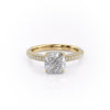 Cushion Cut Lab Diamond Pavé Set Shoulders With Hidden Halo