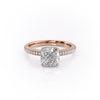 Cushion Cut Lab Diamond Pavé Set Shoulders With Hidden Halo
