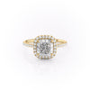 Cushion Cut Lab Diamond Ring, Classic Halo Design