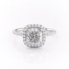 Cushion Cut Lab Diamond Ring, Classic Halo Design