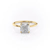 Cushion Cut Lab Diamond Ring, Hidden Halo Design