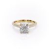 Cushion Cut Lab Diamond Ring With Pave Set Shoulders