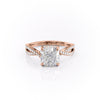 Cushion Cut Lab Diamond Ring With Twisted Stone Set Shoulders