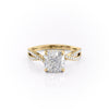 Cushion Cut Lab Diamond Ring With Twisted Stone Set Shoulders