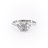 Cushion Cut Lab Diamond Shoulder Set Ring Vintage Design
