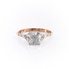 Cushion Cut Lab Diamond Shoulder Set Ring Vintage Design