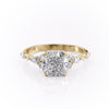 Cushion Cut Lab Diamond Shoulder Set Ring Vintage Design