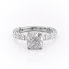 Cushion Cut Lab Diamond Stone Set Shoulders With Hidden Halo