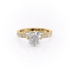 Cushion Cut Lab Diamond Stone Set Shoulders With Milgrain Edge