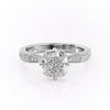 Cushion Cut Lab Diamond Stone Set Shoulders With Milgrain Edge
