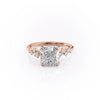 Cushion Cut Lab Diamond With Hidden Halo And Side Stones