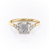 Cushion Cut Lab Diamond With Side Stones