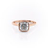 Cushion Cut Rubover Lab Diamond With Hidden Halo