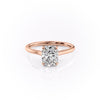 Elongated Cushion Cut Lab Diamond Engagement Ring, Hidden Halo