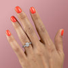 Elongated Cushion Cut Lab Diamond Engagement Ring, Twisted Stone Set Band