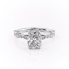 Elongated Cushion Cut Lab Diamond Engagement Ring, Vintage Design