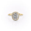 Elongated Cushion Cut Lab Diamond Engagement Ring With Halo