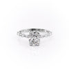 Elongated Cushion Cut Lab Diamond Engagement Ring With Hidden Halo