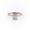 Elongated Cushion Cut Lab Diamond Engagement Ring With Hidden Halo