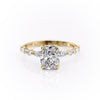Elongated Cushion Cut Lab Diamond Engagement Ring With Hidden Halo