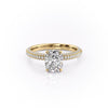 Elongated Cushion Cut Lab Diamond Pavé Set Shoulders With Hidden Halo