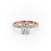 Elongated Cushion Cut Lab Diamond Pavé Set Shoulders With Hidden Halo