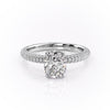 Elongated Cushion Cut Lab Diamond Pavé Set Shoulders With Hidden Halo