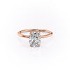 Elongated Cushion Cut Lab Diamond, Plain Band & Hidden Halo
