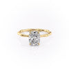 Elongated Cushion Cut Lab Diamond Ring With Hidden Halo