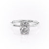Elongated Cushion Cut Lab Diamond Ring With Hidden Halo