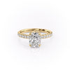 Elongated Cushion Cut Lab Diamond Shoulder Set Ring With Block Halo