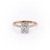 Elongated Cushion Cut Lab Diamond Shoulder Set Ring With Hidden Halo