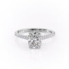 Elongated Cushion Cut Lab Diamond Shoulder Set Ring With Hidden Halo
