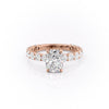 Elongated Cushion Cut Lab Diamond Stone Set Shoulders With Hidden Halo
