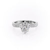Elongated Cushion Cut Lab Diamond Stone Set Shoulders With Milgrain Edge