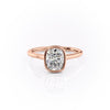 Elongated Cushion Cut Rubover Lab Diamond With Hidden Halo