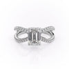 Emerald Cut Lab Diamond Criss-Cross Design