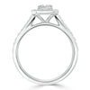 Emerald Cut Lab Diamond Engagement Ring, Classic Halo
