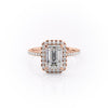 Emerald Cut Lab Diamond Engagement Ring, Classic Halo