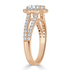 Emerald Cut Lab Diamond Engagement Ring, Classic Halo with Split Shank