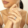 Emerald Cut Lab Diamond Engagement Ring, Classic Halo with Split Shank