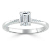 Emerald Cut Lab Diamond Engagement Ring, Classic Style